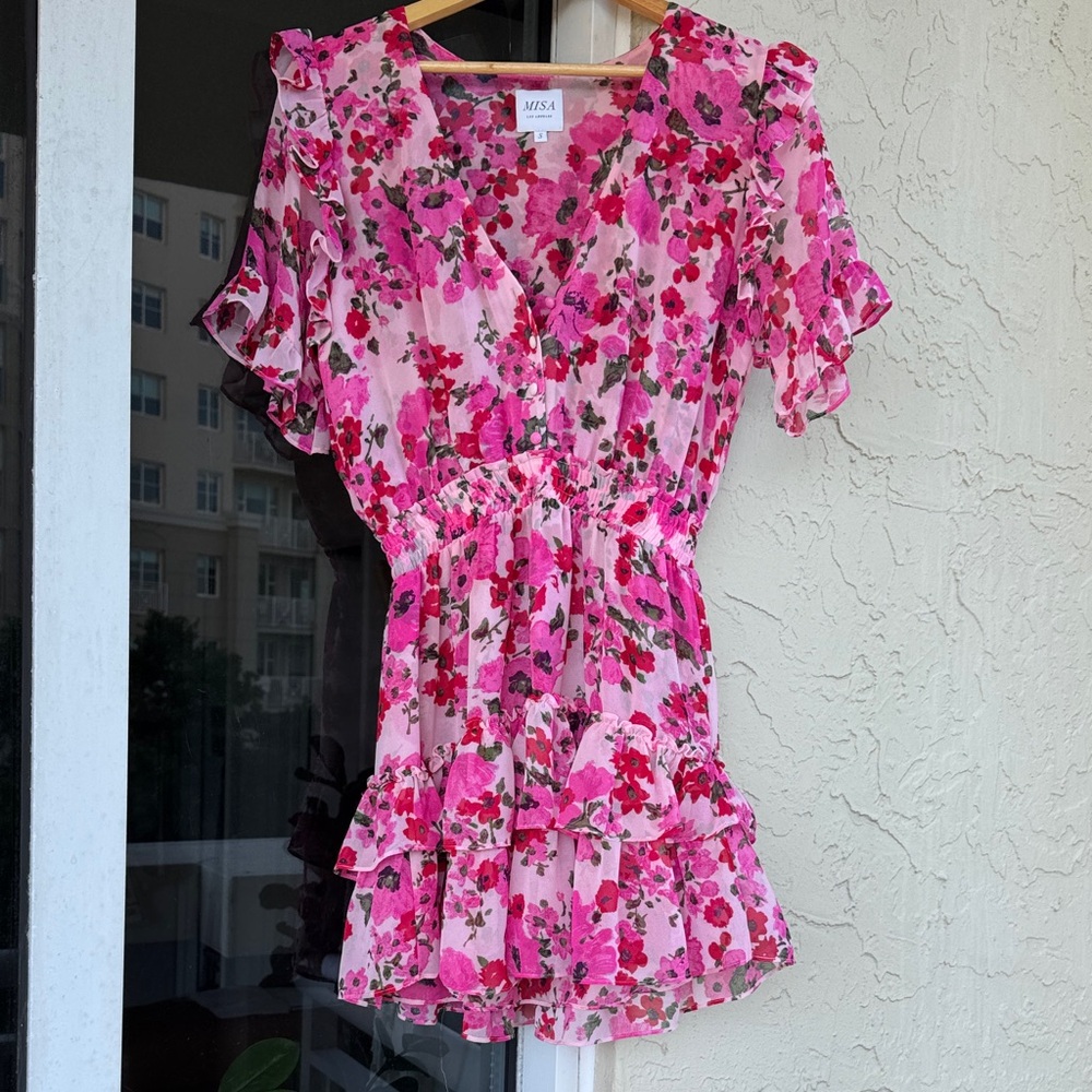 Misa Pink Ruffle Dress